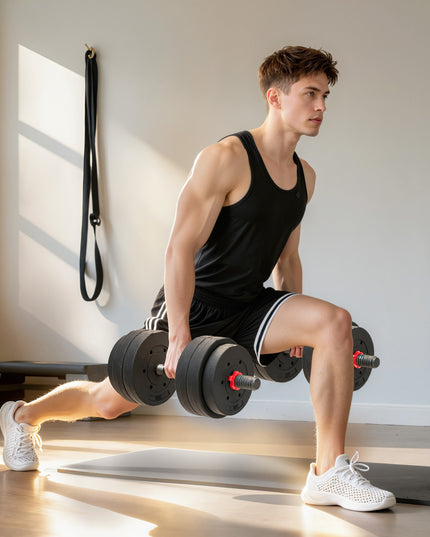 HOMCOM 25Kg Adjustable 2 in 1 Barbell Dumbbells Weight Set for Body Fitness