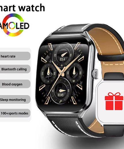 Ultra Thin 1.96" AMOLED Smartwatch for Men & Women – BT Call & Always-On Display