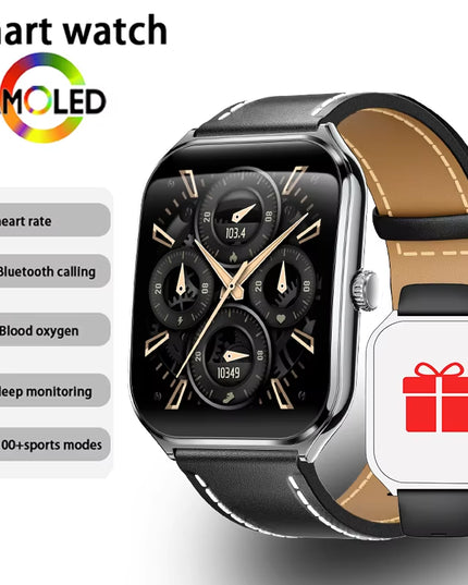 Ultra Thin 1.96" AMOLED Smartwatch for Men & Women – BT Call & Always-On Display