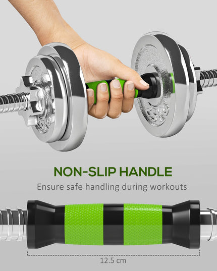 20Kg Adjustable Weights Dumbbells Set, 2-In-1 Dumbbells and Barbell