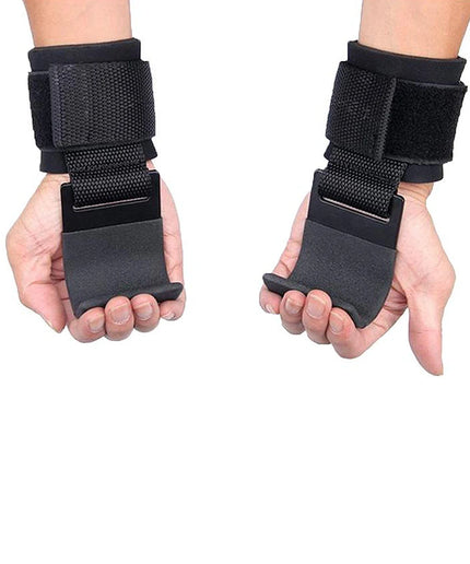 Weight Lifting Hooks – Wrist Support Straps with Steel Hooks (1 Pair)