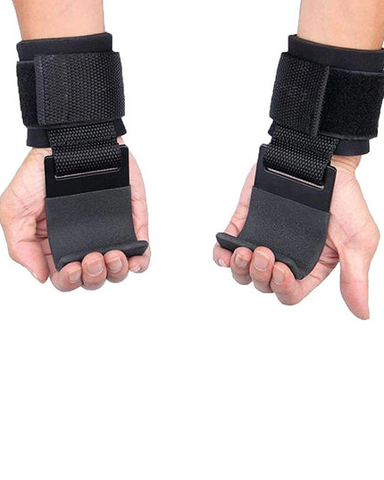 Weight Lifting Hooks – Wrist Support Straps with Steel Hooks (1 Pair)