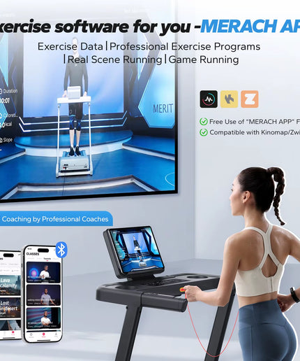 MERACH Foldable Treadmill T12 Incline 0.8-12Km/H Walking Pad save Space LED Display APP Heart Rate Monitoring 16.5" Wider Belt