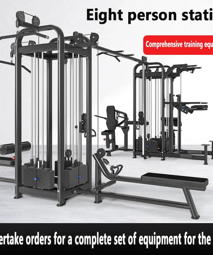 Eight Person Station Commercial Home Fitness Training Equipment Multi Functional Eight Person Station Gym Training Equipment