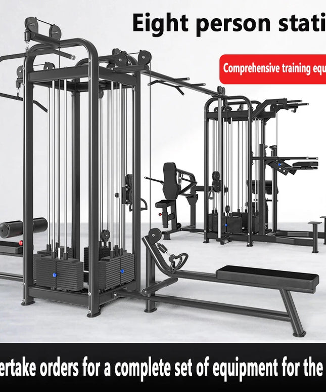 Eight Person Station Commercial Home Fitness Training Equipment Multi Functional Eight Person Station Gym Training Equipment
