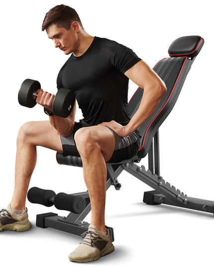 300KG Foldable Dumbbell Bench Weight Training Fitness Gym 10 Level Adjustable UK