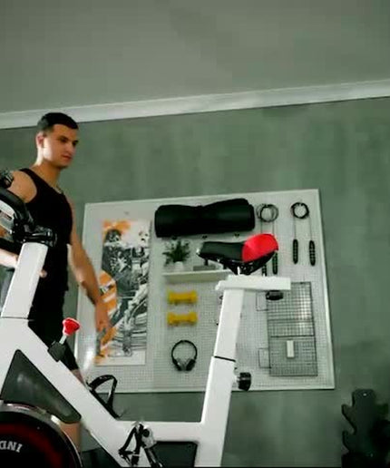 8Kg Flywheel Exercise Bike Adjustable Fitness Cycle Trainer, White