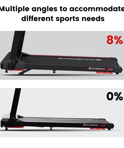 CITYSPORTS PRO Electric Folding Treadmill with Incline - 12 Km/H Max Speed, Smart App Control, LED Display