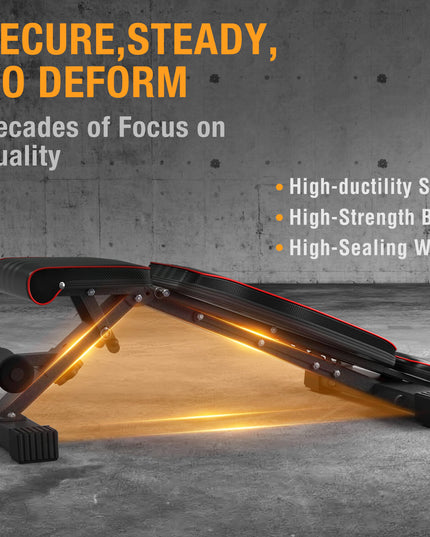 300KG Foldable Dumbbell Bench Weight Training Fitness Gym 10 Level Adjustable UK