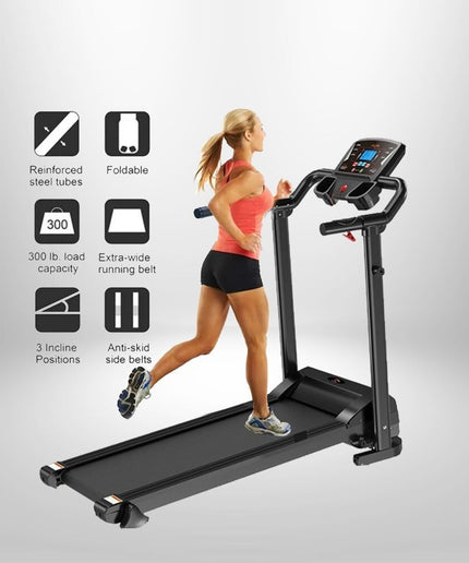 Running Treadmill Electric Folding Machine 9% Incline Machine Home Gym Walking