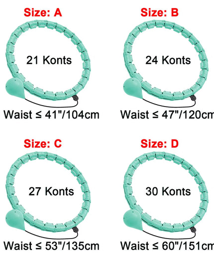 21/24/27/30 Knots Weighted Hula Circle – Adjustable Smart Fitness Hoop