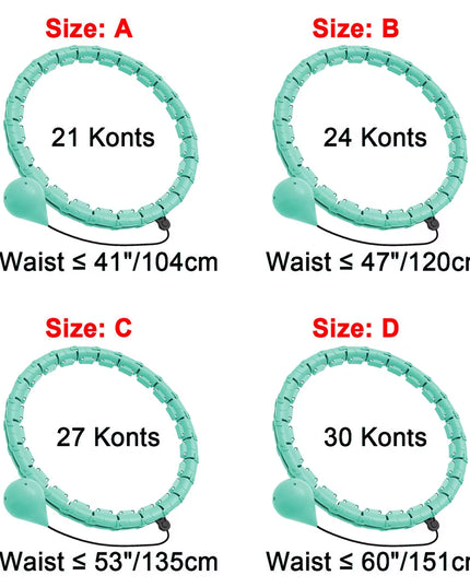 21/24/27/30 Knots Weighted Hula Circle – Adjustable Smart Fitness Hoop