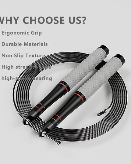 Speed Jump Rope, Heavy-Duty Adjustable Rope, Lightweight Design, Smooth Ball Bearing Rotation, Suitable for Crossfit Training