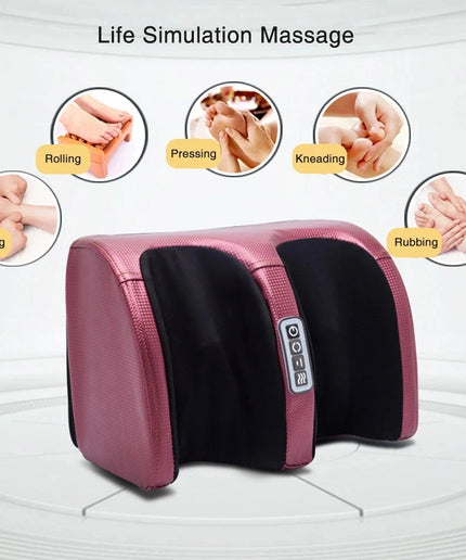 Electric Foot Massager Shiatsu Kneading Deep Tissue Relax Heated Roller Calf Pain Relief Fatigue Muscles Vibrator Machine Health