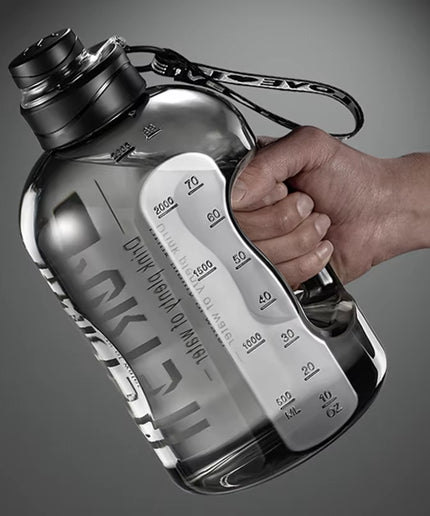 1.7L/2.7L Large-Capacity Sports Water Bottle with Straw & Carry Strap