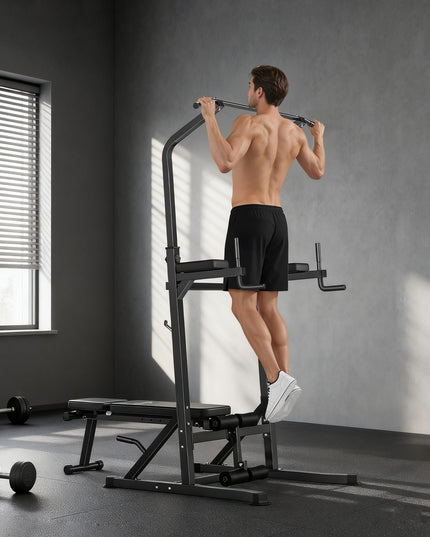 Power Tower Weight Bench Dip Stands Multifunction Pull-Ups Home Gym Fitness
