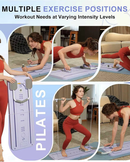 Multifunctional Pilates Board Abs Abdominal Exercise Board Fitness Resistance Bands Rebound Leg Arm Back Train for Home Office