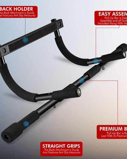 Pull up Bar Doorway Chin up Bar Fitness Home Gym Exercise Strength Work Out Dips