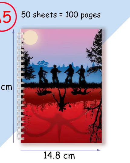 A5 Spiral Notebook Journal – Funny Upside Down Friends Design, Lined Journal for Men, Women & Kids, Christmas & Birthday Gift