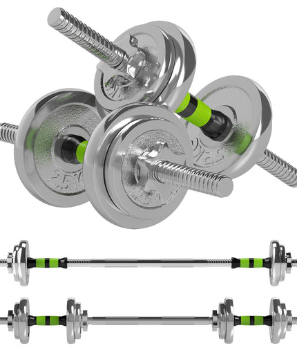 20Kg Adjustable Weights Dumbbells Set, 2-In-1 Dumbbells and Barbell