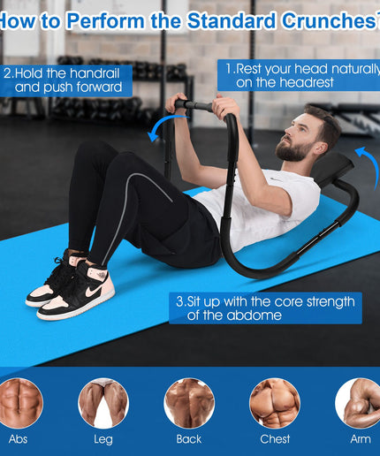 AB Abdominal Cruncher with Padded Headrest and Foam Handle