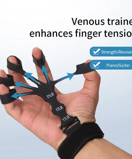 Silicone Finger Exerciser – Hand Grip Strengthener with 6 Resistance Levels