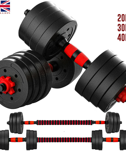 15/20/30/40 Kg Dumbbell Barbell Weight Set Pair Hand Weights Gym Fitness Workout