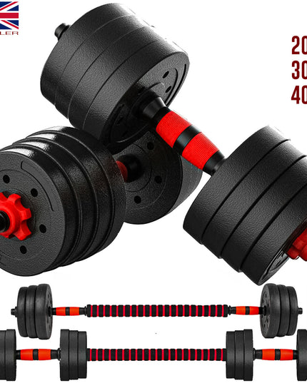 15/20/30/40 Kg Dumbbell Barbell Weight Set Pair Hand Weights Gym Fitness Workout