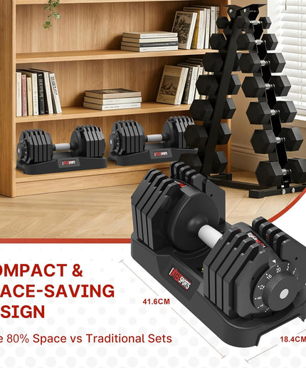EnterSports Adjustable Dumbbell Set – 10kg, 20kg & 40kg Options