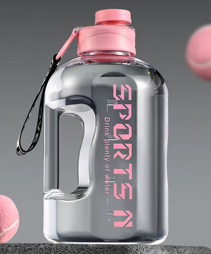 1.7L/2.7L Large-Capacity Sports Water Bottle with Straw & Carry Strap