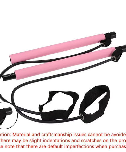 Multifunctional Pilates Bar Combination Fitness Bar Yoga Chest Expansion Tension Rope Back Trainer Elastic Rope Stretching Belt