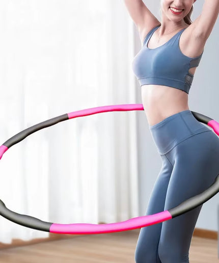 Detachable Pilates Fitness Hoop – Adjustable 7/8/9 Tube Massage Hula Hoop
