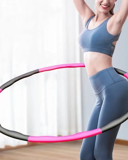 Detachable Pilates Fitness Hoop – Adjustable 7/8/9 Tube Massage Hula Hoop