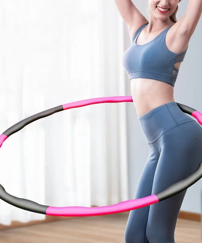 Detachable Pilates Fitness Hoop – Adjustable 7/8/9 Tube Massage Hula Hoop