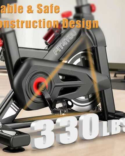 Indoor Cycling Exercise Bike, 10kg Flywheel, Adjustable Resistance, LCD Display, Black