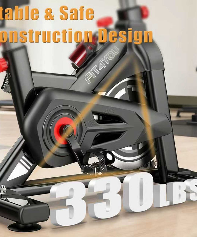 Indoor Cycling Exercise Bike, 10kg Flywheel, Adjustable Resistance, LCD Display, Black