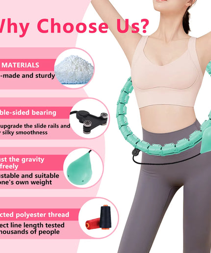 21/24/27/30 Knots Weighted Hula Circle – Adjustable Smart Fitness Hoop