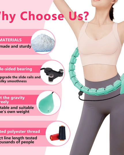 21/24/27/30 Knots Weighted Hula Circle – Adjustable Smart Fitness Hoop