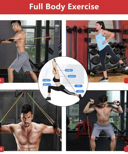 11PCS Set Resistance Bands Workout Exercise Crossfit Fitness Yoga Training Tubes