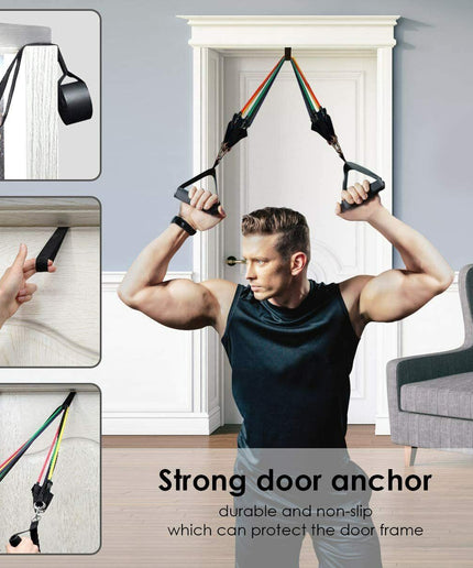 11PCS Set Resistance Bands Workout Exercise Crossfit Fitness Yoga Training Tubes