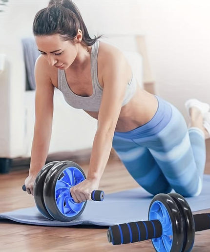 Silent Ab Roller Wheel with Mat – Non-Slip Core Trainer for Abdominal & Full-Body Strength | Wear-Resistant, Stable Home Workout Equipment (USA Shipping Only)