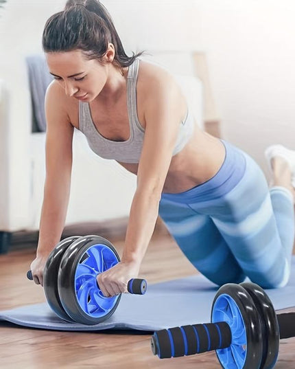 Silent Ab Roller Wheel with Mat – Non-Slip Core Trainer for Abdominal & Full-Body Strength | Wear-Resistant, Stable Home Workout Equipment (USA Shipping Only)