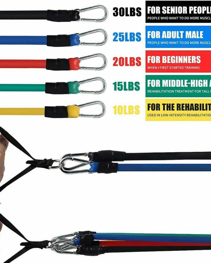 11PCS Set Resistance Bands Workout Exercise Crossfit Fitness Yoga Training Tubes