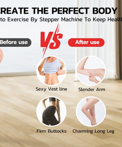 Mini Step Stepper Stair Exerciser Machine W/ Resistance Band LCD Display Fitness