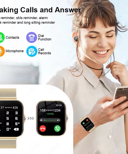 KESHUYOU 1.83-Inch Smartwatch – Bluetooth Calls, Notifications, Sleep & Activity Tracking, Compatible with Android & iOS