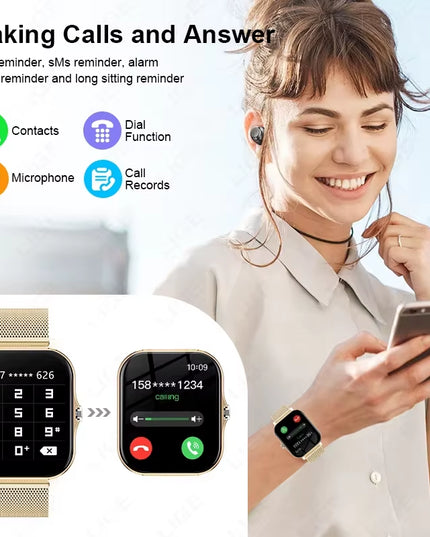 KESHUYOU 1.83-Inch Smartwatch – Bluetooth Calls, Notifications, Sleep & Activity Tracking, Compatible with Android & iOS