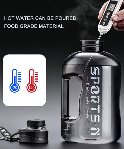 1.7L/2.7L Large-Capacity Sports Water Bottle with Straw & Carry Strap