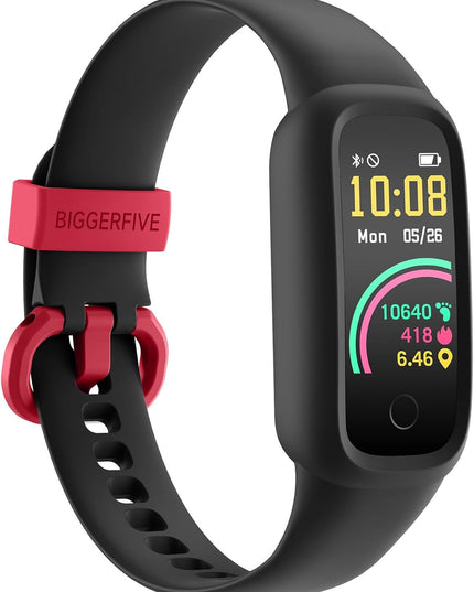 BIGGERFIVE Vigor 2 L Kids Fitness Tracker Watch for Boys Girls Ages 5-15, Activity Tracker, Heart Rate Sleep Monitor, IP68 Waterproof, Pedometer, Calorie Step Counter Watch, Lilac