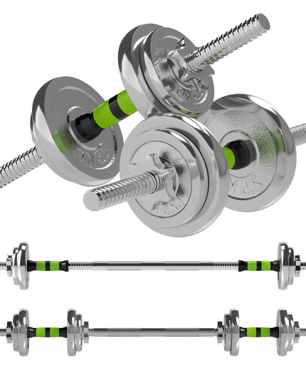 20Kg Adjustable Weights Dumbbells Set, 2-In-1 Dumbbells and Barbell