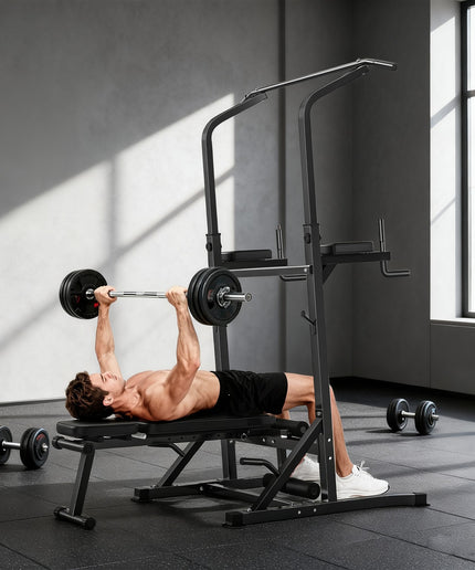 Power Tower Weight Bench Dip Stands Multifunction Pull-Ups Home Gym Fitness